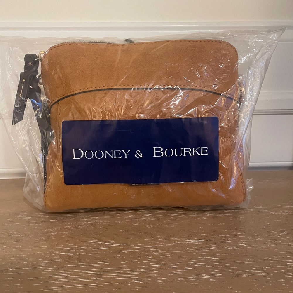New Never used. Dooney and Bourke Suede Cameron Crossbod. Honey color